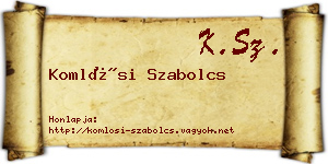 Komlósi Szabolcs névjegykártya