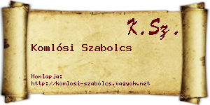 Komlósi Szabolcs névjegykártya
