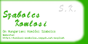 szabolcs komlosi business card